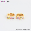 96829 xuping fashion hoop boucles d&#39;oreilles en pierre multicolore plaqué or